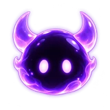 Daimon violeta con dos ojos luminosos